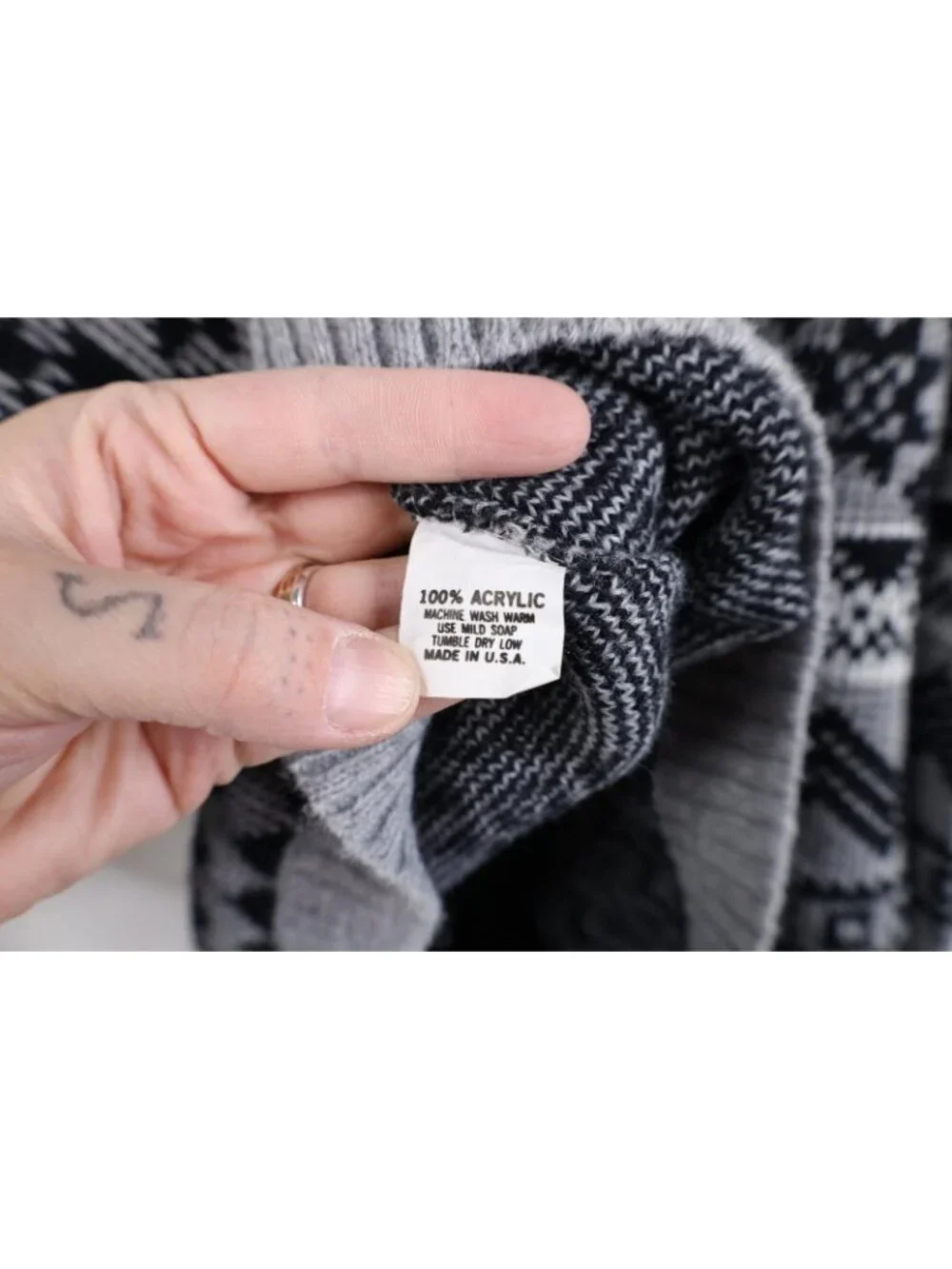 Vintage 90s Streetwear Womens Large Fair Isle Knit Henley Sweater USA Acrylic - Picture 8 of 11